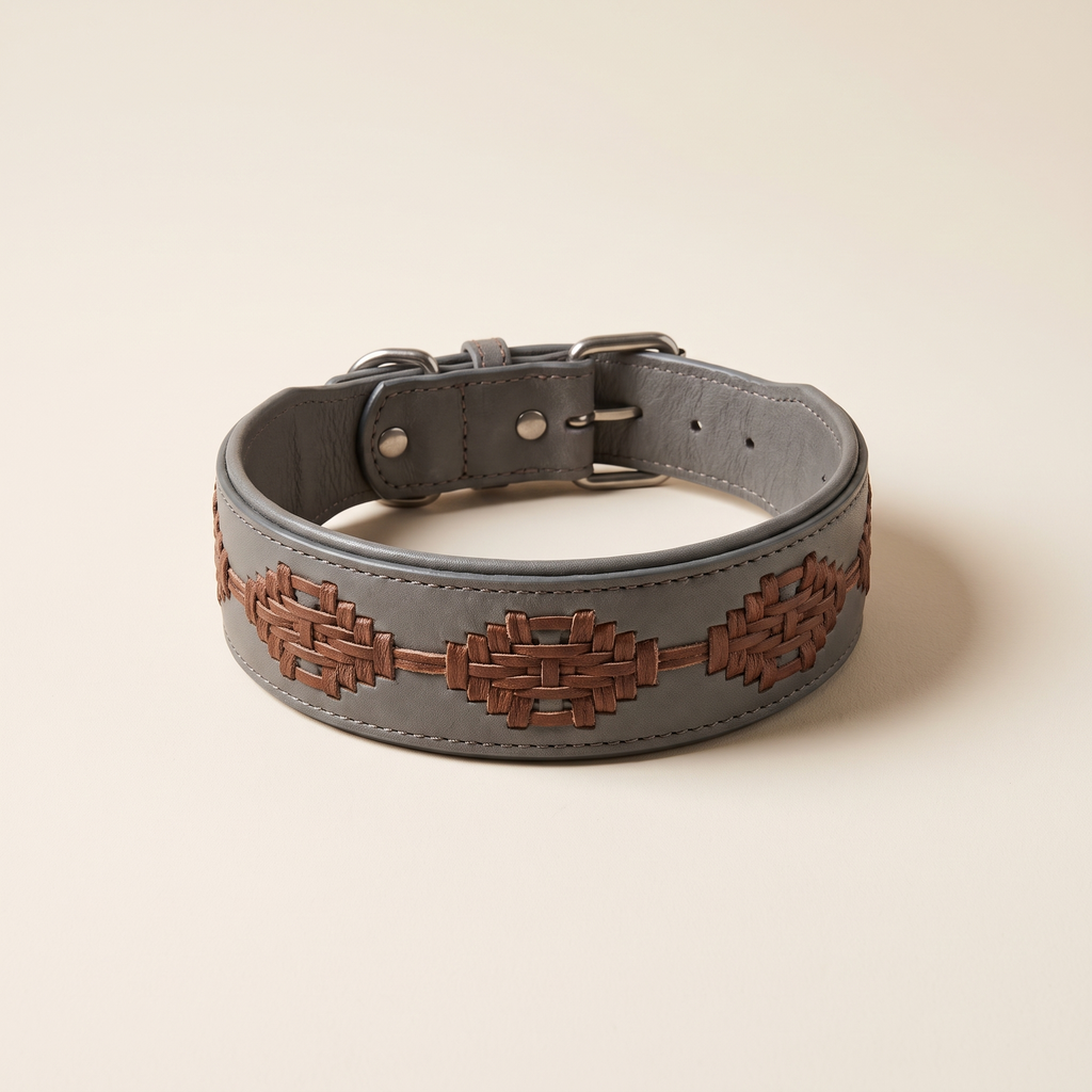 Obojek pro psy „Aztec" šedý – Thicket & Tail