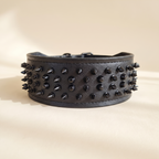 Obojek „Crown" z měkké kůže – černý – Thicket & Tail